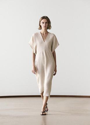 Льняное платье massimo dutti 2