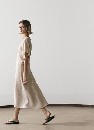 Льняное платье massimo dutti 3