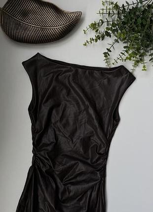 Шкіряна сукня міді h&m