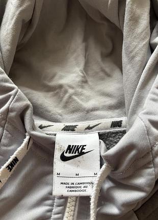 Кофта чоловіча nike з капюшоном сіро-біла 3