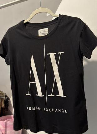 Футболка унісекс armani exchange чорна з логотипом