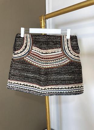 Твідова тепла спідниця міні zara