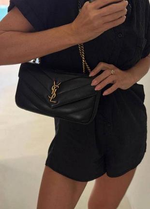 Сумочка чорна saint laurent золота фурнітура