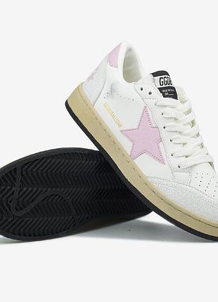 Golden goose white ballstar pink