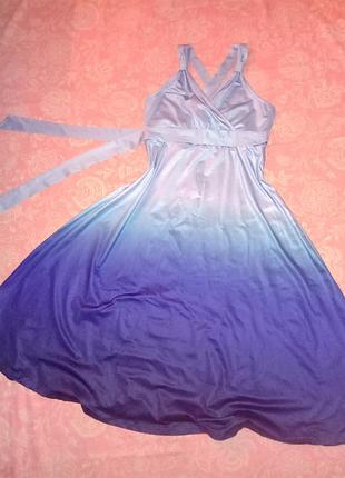Гарне плаття 👗 сукня жіноча сарафан у вінтажному ретро стилі shein синя блакитна градієнт