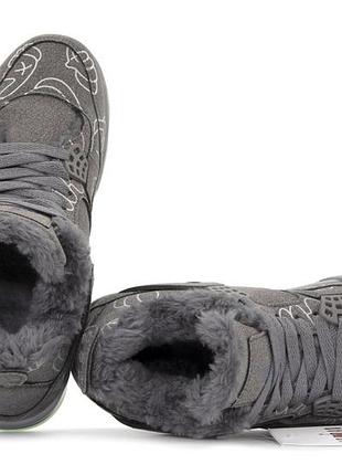 Кроссовки теплые nike air jordan 4 retro kaws grey мех