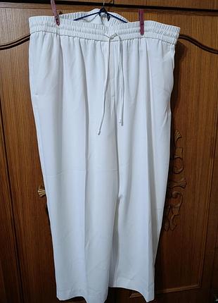 Білі штани палаццо marks & spencer (лінійка m&s collection), розмір 20 reg (48-xxl)
