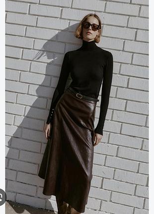 Стильна спідниця з еко шкіри zara