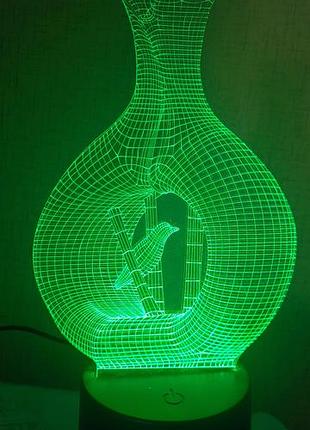 3d світильник led нічник ваза з пташкою