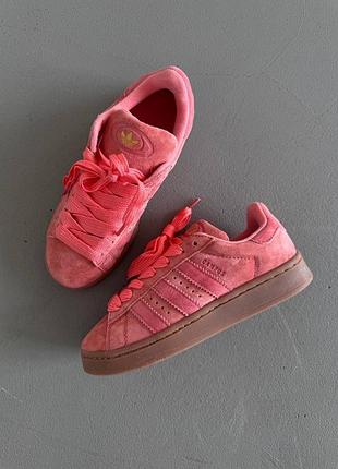 Кросівки жіночі adidas campus peach gum з натуральної замші