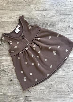 Сарафан для дівчинки zara коричневий в горох, розмір 98-104 (3-4 роки)
