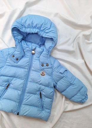 Куртка для хлопчикі moncler блакитна, розмір 6/9 місяців, 68 см
