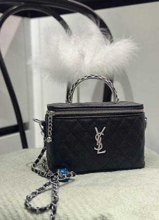Сумка для жінок ysl чорна стьобана