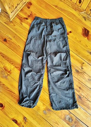 Спортивні штани / парашути / джогери h&m широкі нейлонні на picт 170 cm (xs-s) сірі