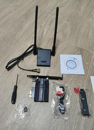 Беспроводной сетевой адаптер pci-e wi-fi 7 + bluetooth 5.4 ziyituod be7925s (6338 mbps, tri-band 2.4/5/6 ghz)
