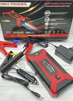 Пускозарядное устройство jumpstarter 29b для автомобиля 99800 мач с фонариком и функцией повербанка 300а-600а для запуска двигателя 12в