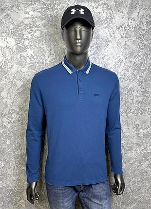 Boss hugo boss regular fit кофта лонгслив m размер спортивная синяя