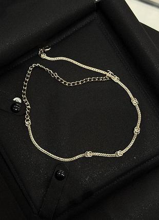 Кольє чокер chanel pre owned колье з логотипом 2024 рік срібло