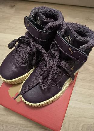 Кросівки дитячі puma теплі фіолетові 28.5 розмір 18 см устілка