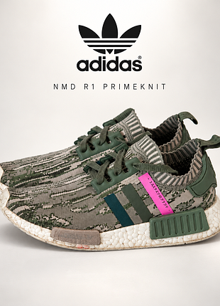 Кросівки adidas nmd r1 primeknit (green glitch camo)