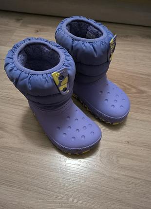 Чоботи дитячі crocs зимові фіолетові, розмір 27-28 (us 10)