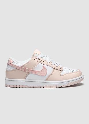 Кросівки жіночі nike sb dunk low pink paisley рожеві, білі