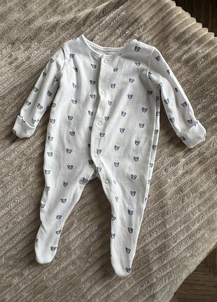 Чоловічок унісекс george з ведмедиками, бавовняний, 0-3 місяці