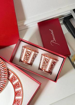 Стаканы baccarat белые с красным узором