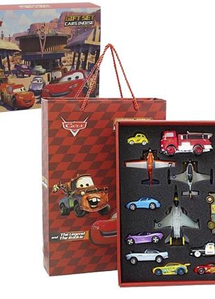 Набір машинок літаків 13 шт металевих блискавка макквін тачки cars pixar