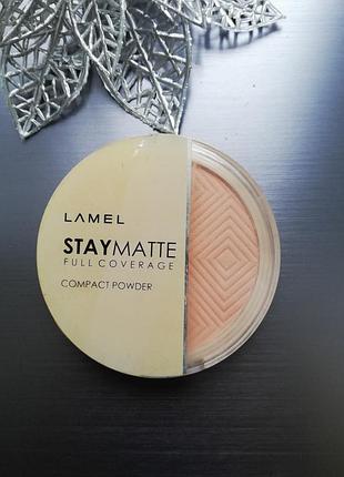 Пудра для обличчя lamel stay matte compact powder тон 004 бежевий