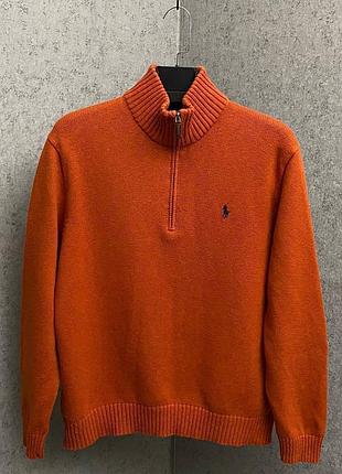 Чоловічий помаранчевий светр від бренду polo ralph lauren