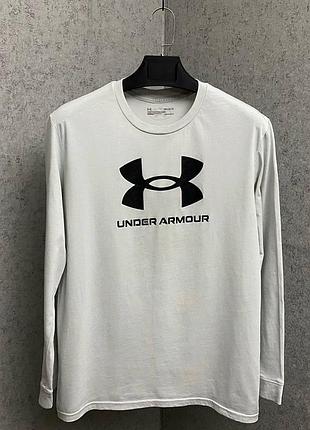 Чоловічий сірий лонгслів від бренду under armour