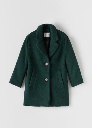 Пальто шерсть zara на девочку 10роков