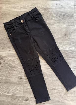 Джинси для дівчаток slim fit чорні, розмір 98-104 (3-4 роки)