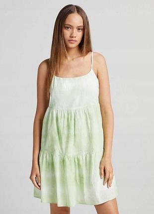 Bershka  принтований сарафан на бретельках
