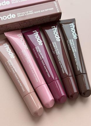 Блеск-тинт для губ с пептидами rhode peptide lip tint toast, ribbon, raspberry jelly 10 мл
