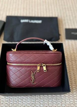 Сумка жіноча yves saint laurent бордова стьобана