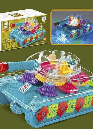 Игрушечный танк yj 388-17 звуковые и световые эффнкты колесо свободного хода разноцветный