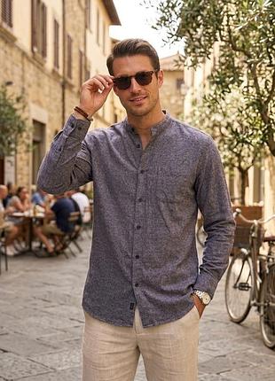 Фланелева сорочка m&s brushed cotton комір стійка