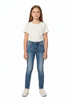 Джинси для дівчинки yigga 140 см(9-10 років) skinny блакитні з регульованою талією