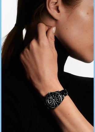 Годинник chanel чорний жіночий j12