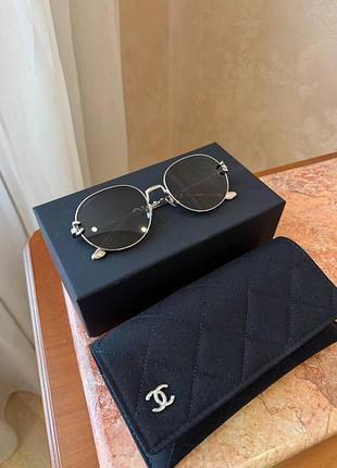 New😍 очки chanel серая оправа из лого коробка, футляр, салфетка, карточки