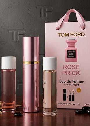 Елітний нішевий набір tom ford rose prick (3х15 мл) у тревел-атомайзері — парфумована вода