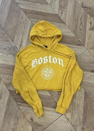 Худі жіноче tally weijl жовте з принтом boston, розмір xs