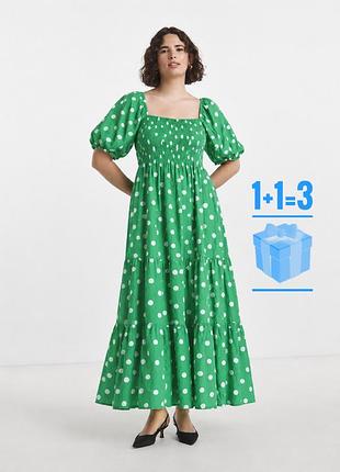 🥰довга сукня в горошок на резинці simply be 28/56
