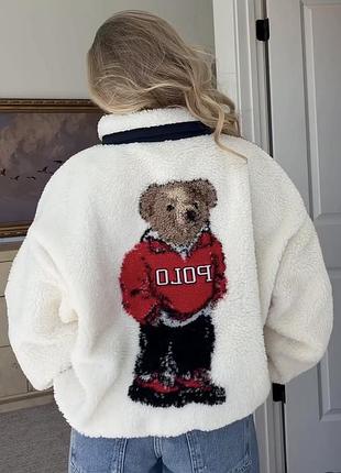 Кофта жіноча polo ralph lauren бежева з ведмедем