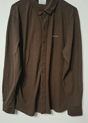 Рубашка рубашка мужская коричневая arix, размер l - xl