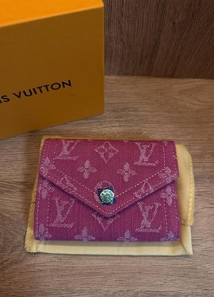Гаманець жіночий  lv monogram рожевий денім