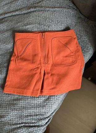 Тепла спідниця жіноча gap шерстяна помаранчева