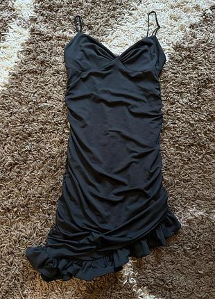 Коротка жіноча сукня для латини чорна